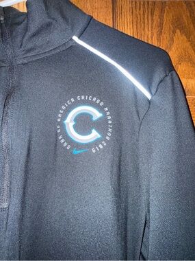 💜Nike Black Dri-FIT Running Quarter-Zip Pullover with White Swoosh